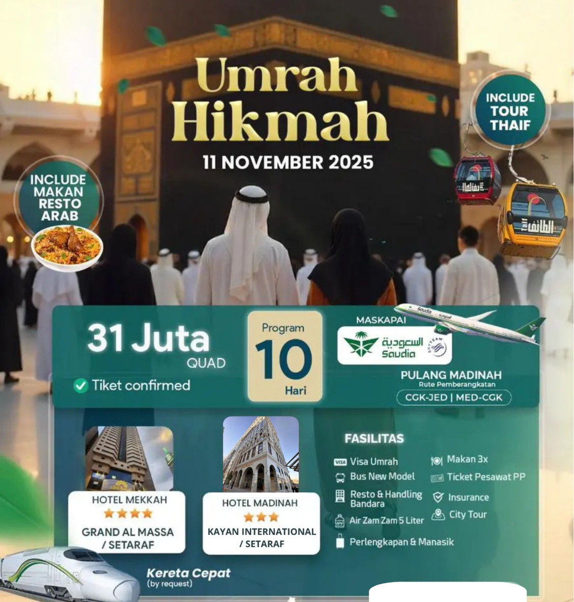 Umroh 10 hari plus thoif